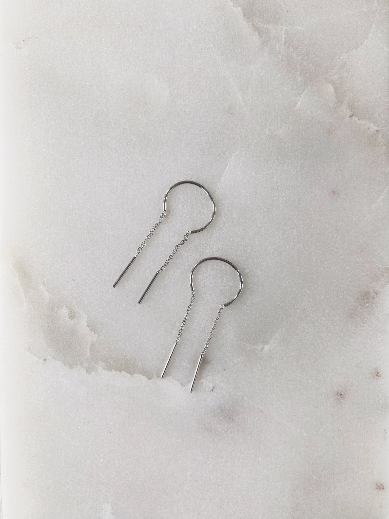 Threader Drop Bar Earrings, Plated