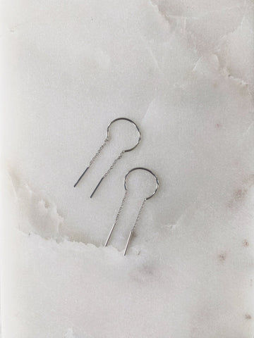 Threader Drop Bar Earrings, Plated