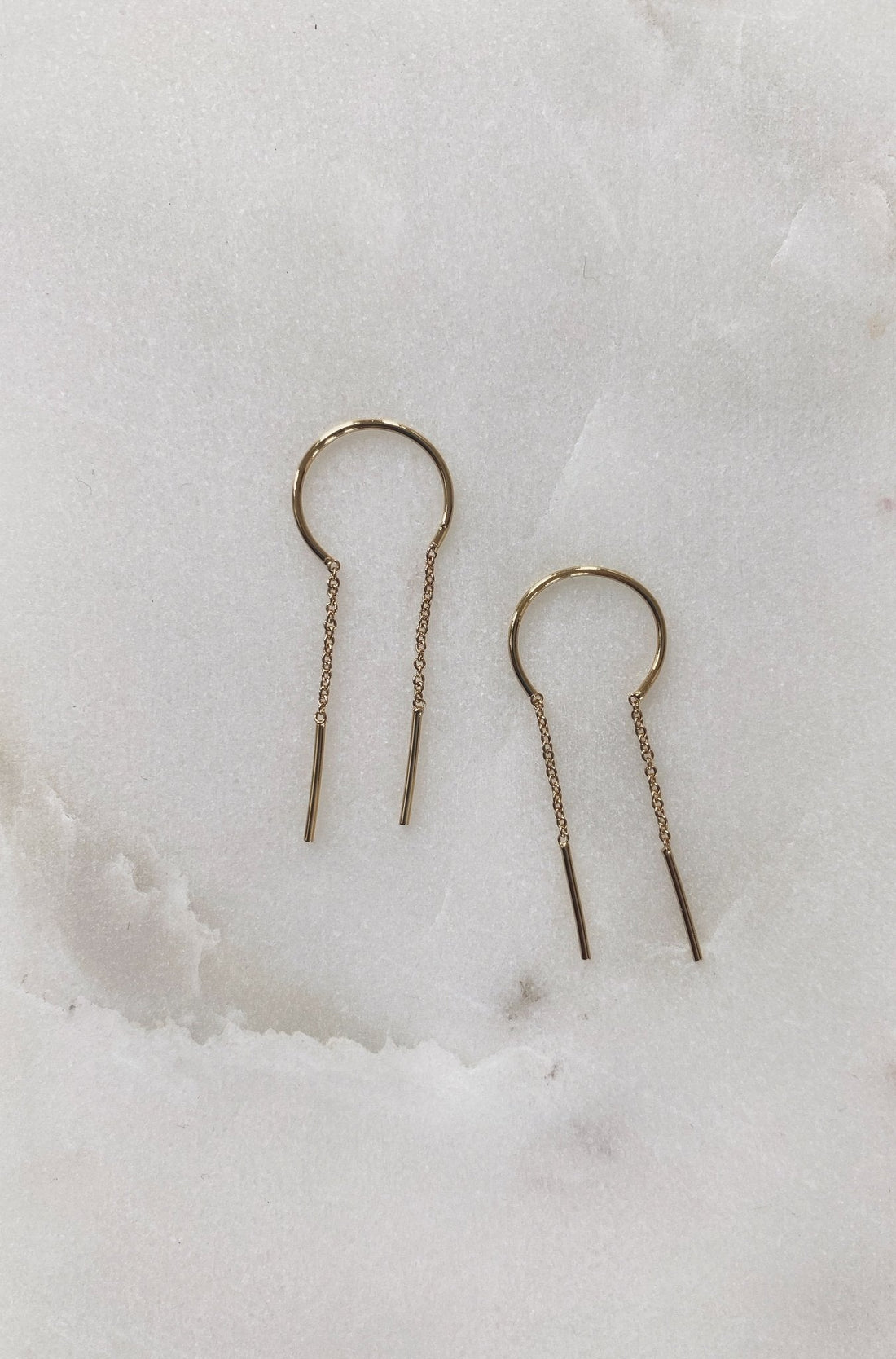 Threader Drop Bar Earrings, Plated
