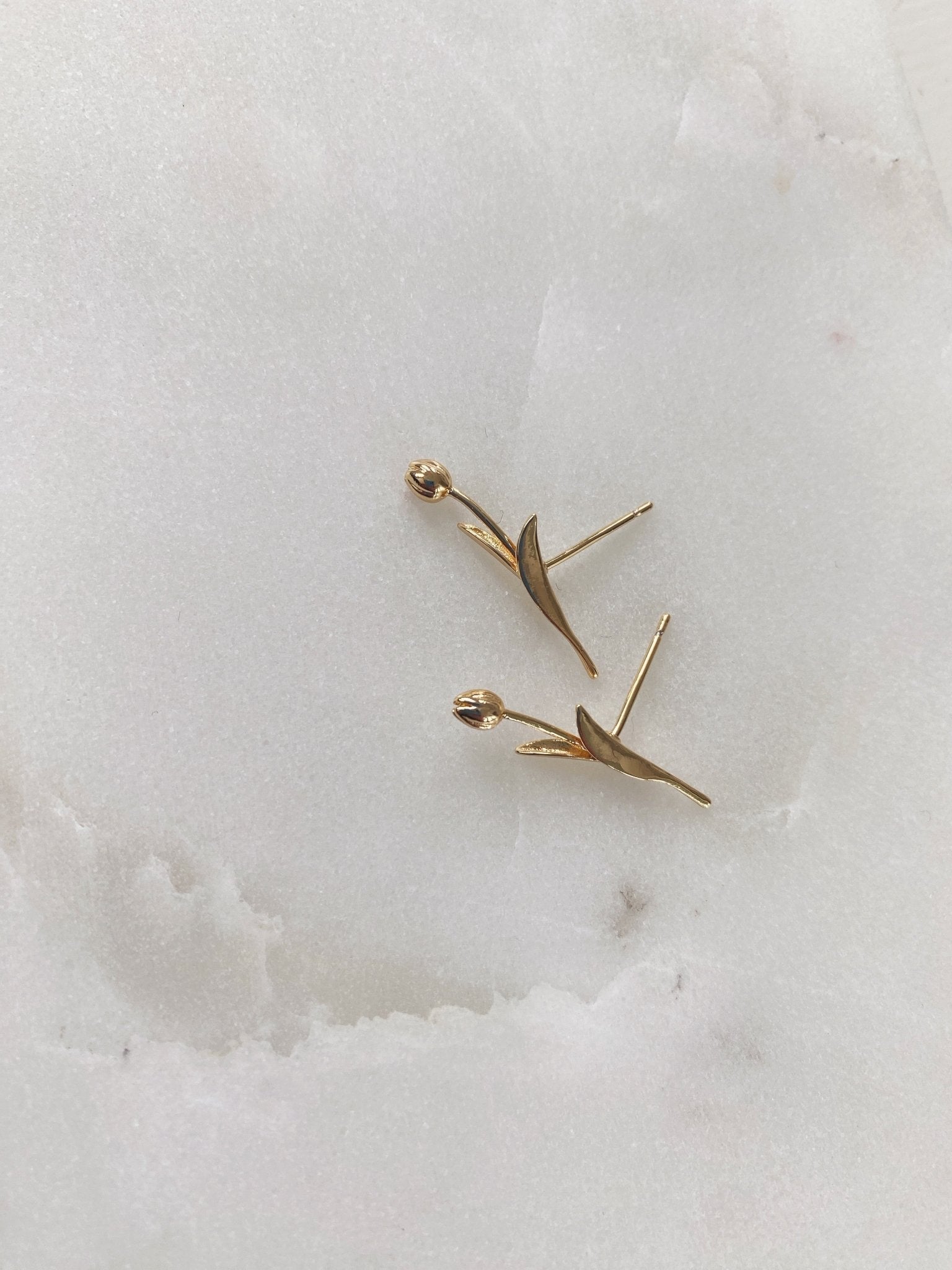 Tulip Stud Earring, Gold Plated