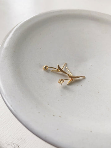 Tulip Stud Earring, Gold Plated