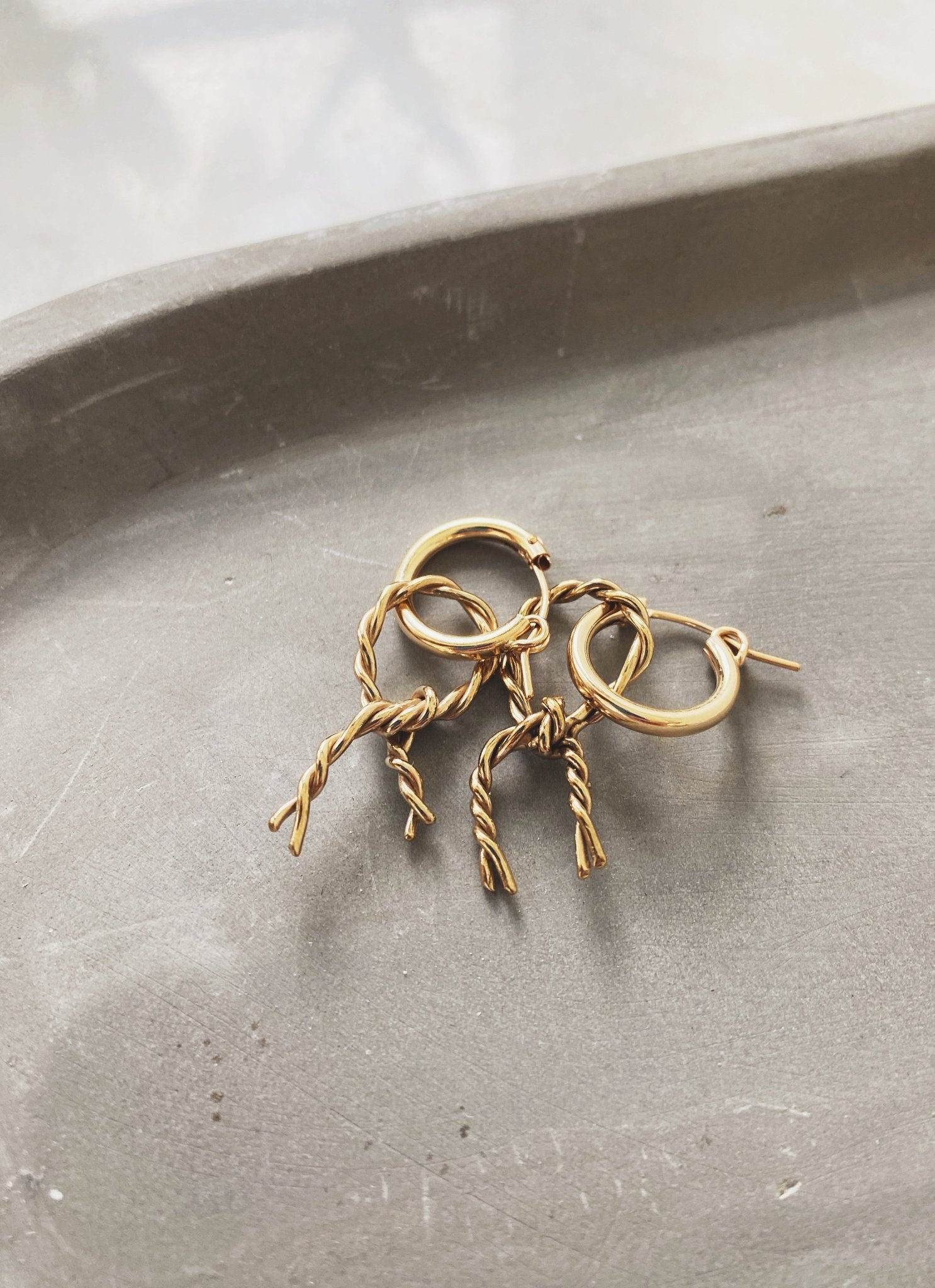 Twist Rope Hoops, Gold Filled
