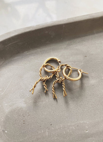 Twist Rope Hoops, Gold Filled