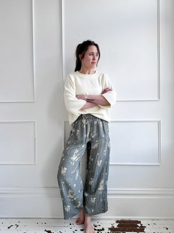 Vintage Floral Pull-On Pants