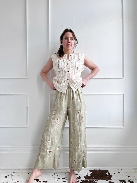 Vintage Floral Pull-On Pants