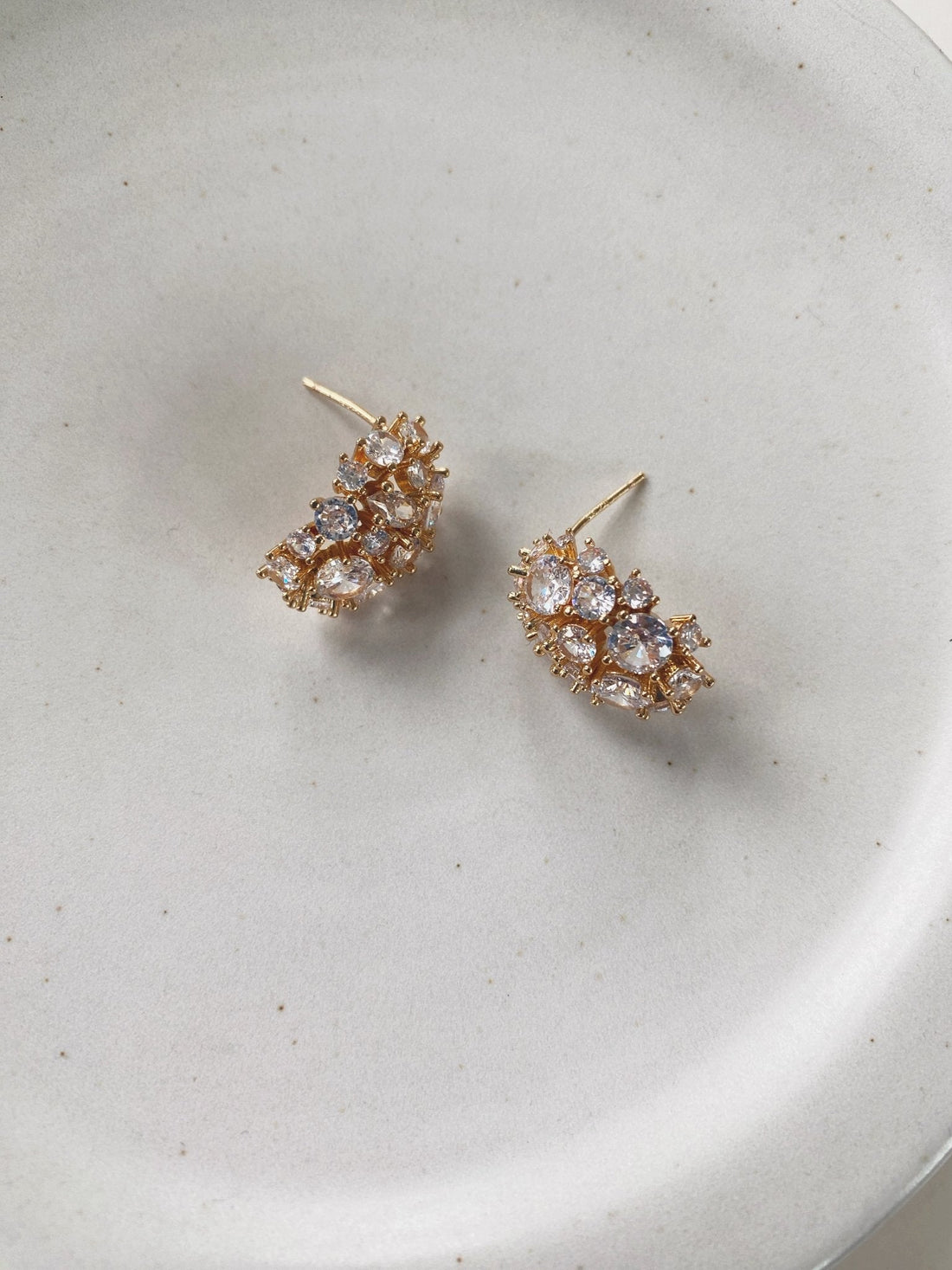 Vintage-Inspired Gemstone Studs, Gold Plated