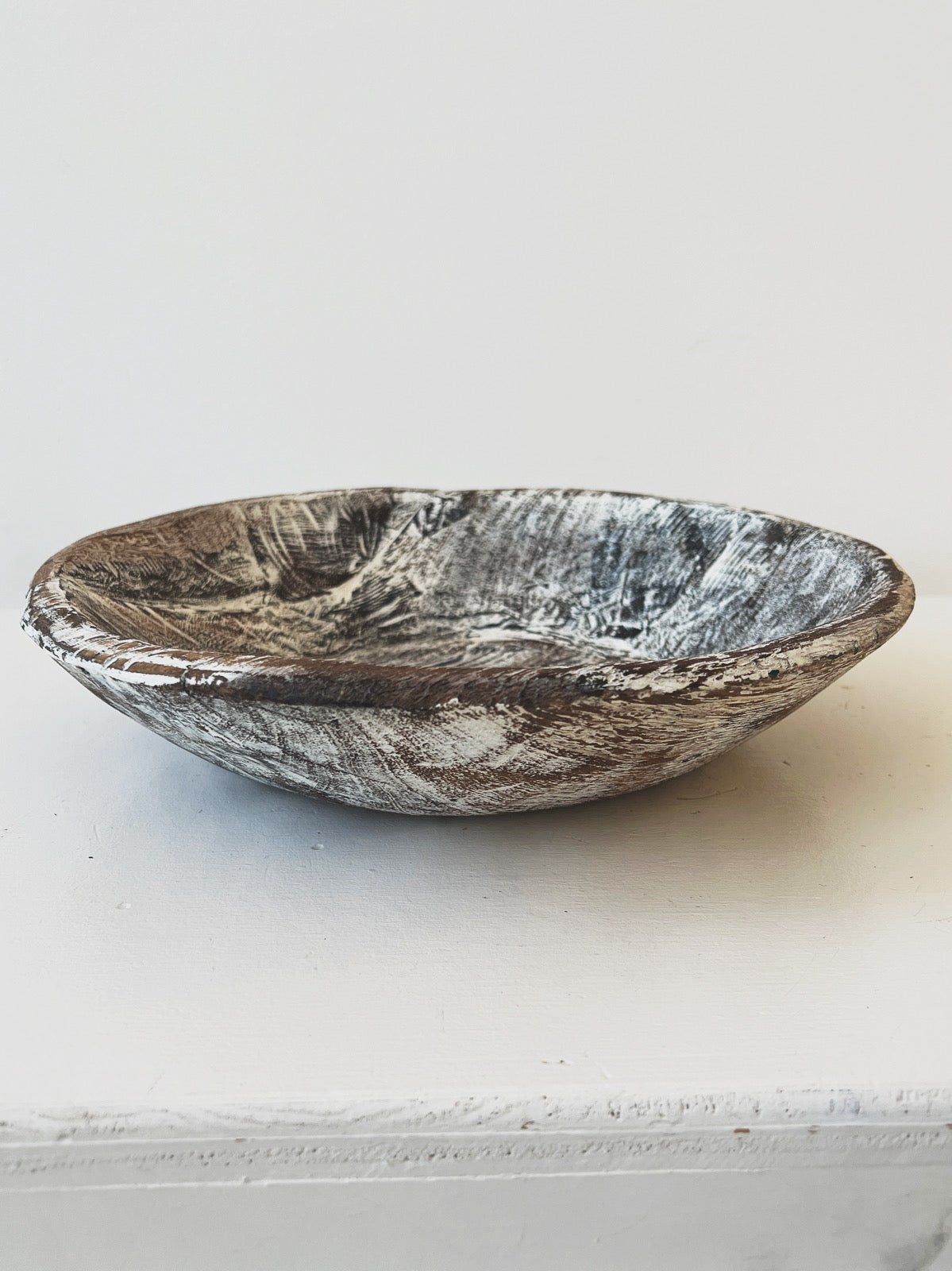 White Wash Vintage Bowl