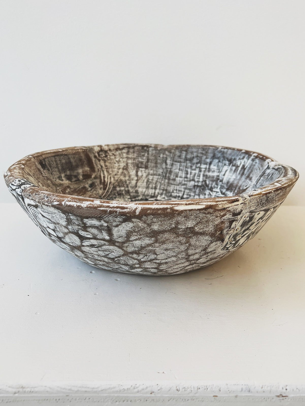 White Wash Vintage Bowl