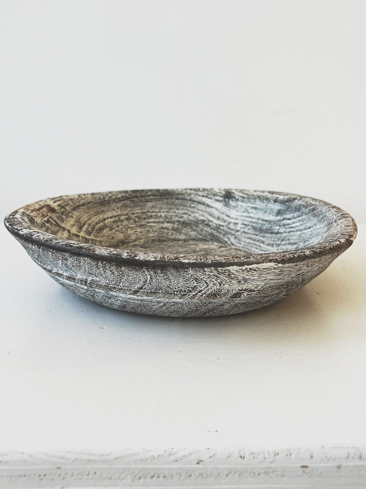 White Wash Vintage Bowl