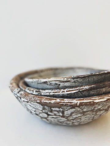 White Wash Vintage Bowl