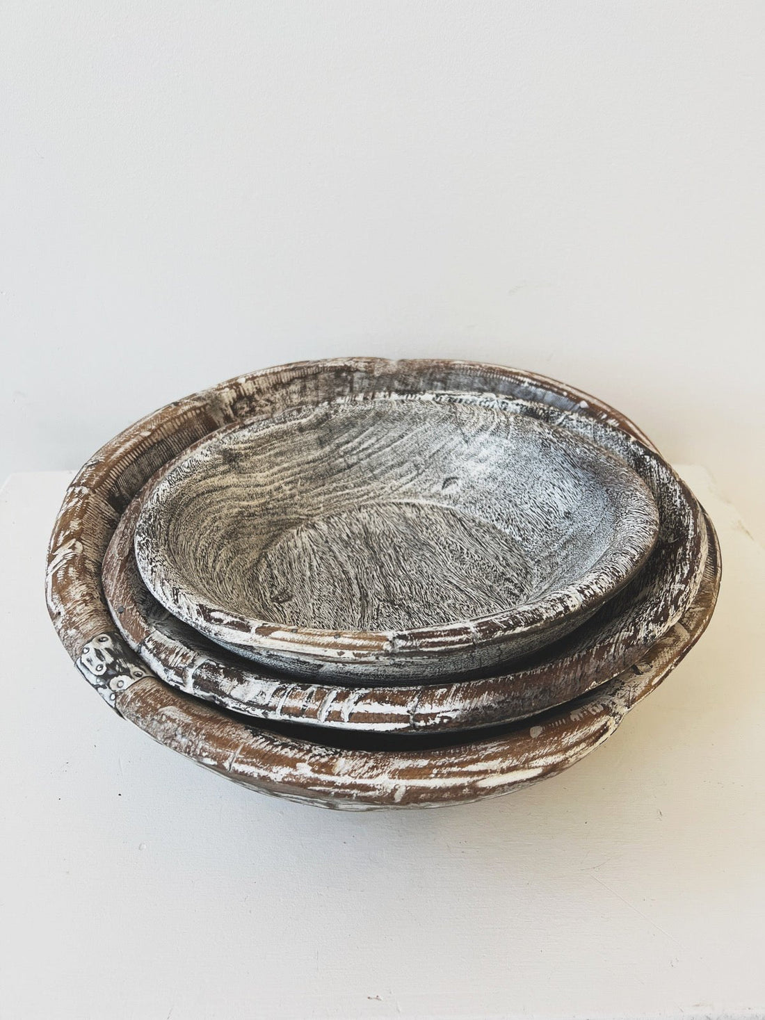 White Wash Vintage Bowl