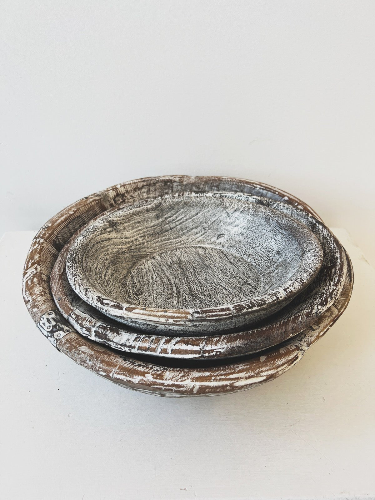 White Wash Vintage Bowl